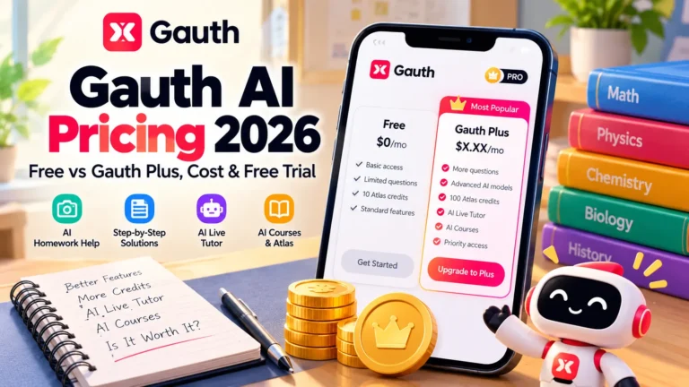 Gauth AI pricing 2026 free vs Gauth Plus featured image